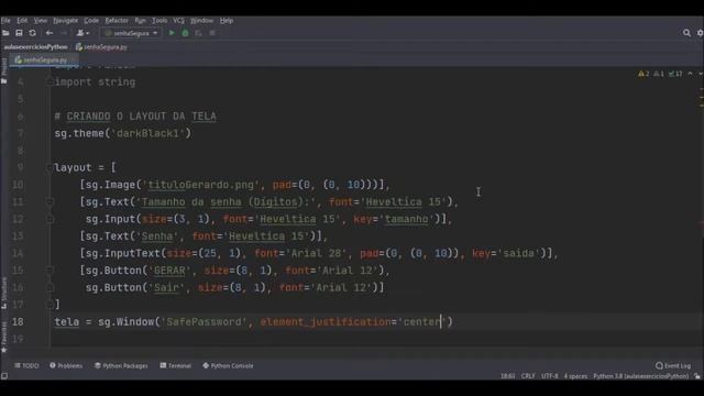 Python - Gerador de senha com interface gráfica PysimpleGUI смотреть онлайн