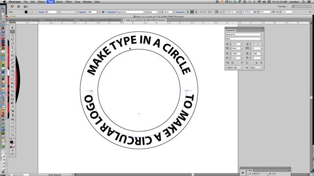 Make Type in a Circle to Create a Round Logo in Illustrator смотреть онлайн