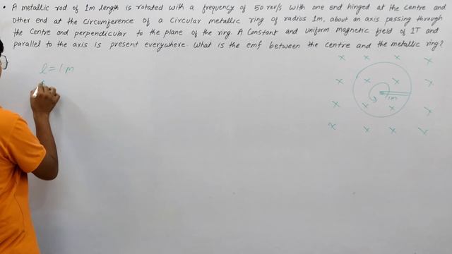 A Metallic Rod Of 1m Length Is Rotated With A Frequency Of 50rev/s With One......... #cbse #cbse202