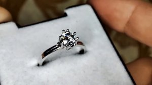 Кольцо белое золото 585 проба белоснежный муассанит 0,8 кт арт 835