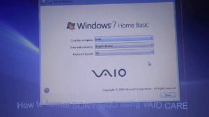 How to format SONY VAIO using VAIO CARE