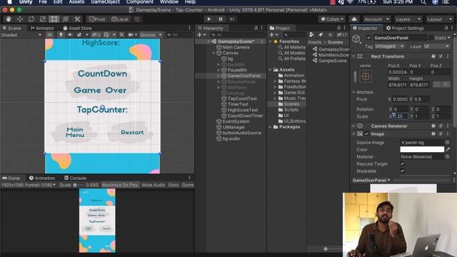 Game #1 - Tap Counter #30 - Fixing Responsiveness Issue | Unity3d Game Development Course