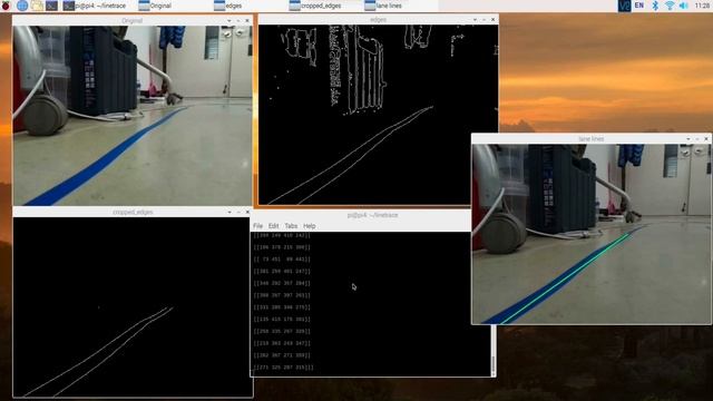 RaspberryPi 4 _ opencv _ linetrace _ 190820 display lines
