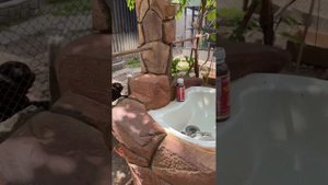 Подробная покраска камня из арт-бетона.