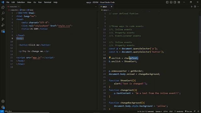 DOM events | Lecture 8 | JavaScript DOM