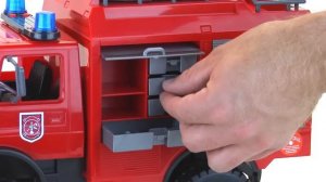 Bruder Toys MB Unimog Fire Rescue Truck w. Accesories and Light & Sound Module #02480
