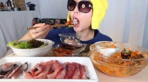 SUB) ASMR RAW SEAFOOD MUKBANG | 가을전어. 방어. 회덮밥. 어리굴젓 먹방 리얼사운드 | EATING SHOW | RAW FISH BIBIMBAP