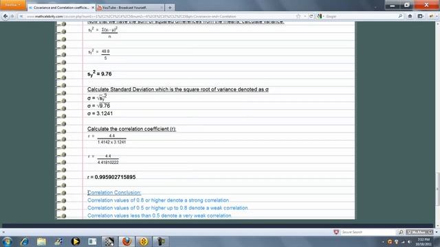 Covariance and Correlation Coefficient and Least Squares Method смотреть онлайн