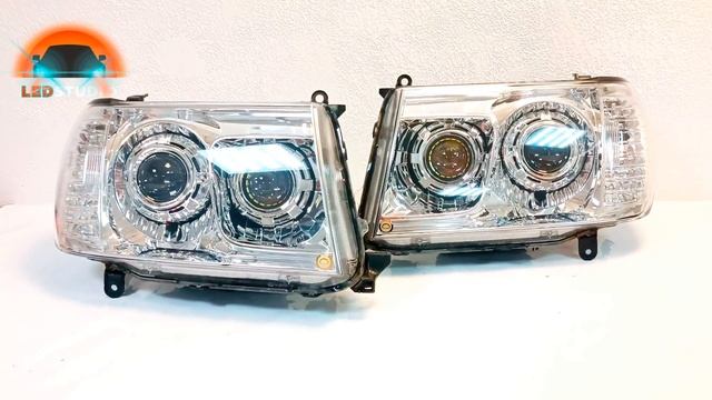 Toyota Land Cruiser 100 Рестайлинг. Модернизация штатных фар. смотреть онлайн