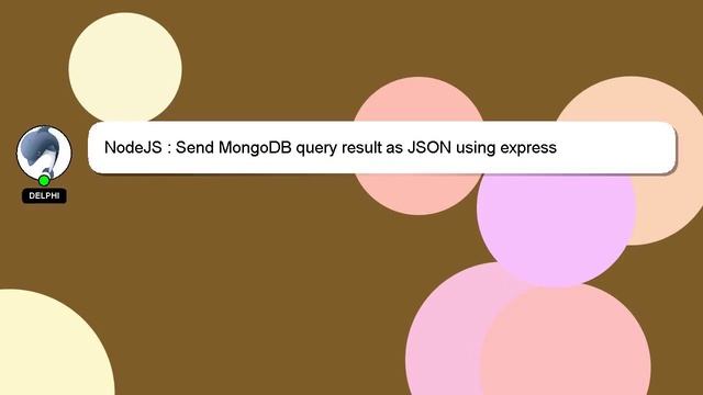 NodeJS : Send MongoDB query result as JSON using express смотреть онлайн