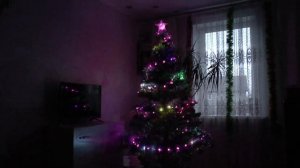 Адресная RGB LED гирлянда с AliExpress. Цветомузыка на ёлке !