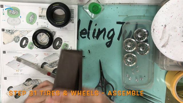 Building MFH 1/12 Maserati 250F 1957 Argentine GP Fangio : Step 30 ~ Step 31 Tires & Wheels смотреть онлайн