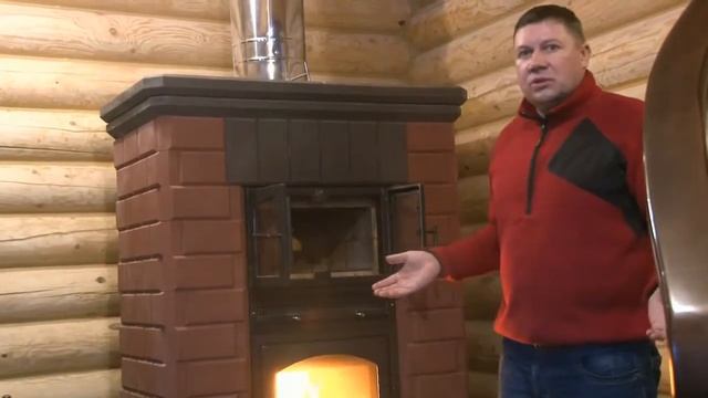 Обзор печей в доме Олега. Печь камин и банная печь. смотреть онлайн