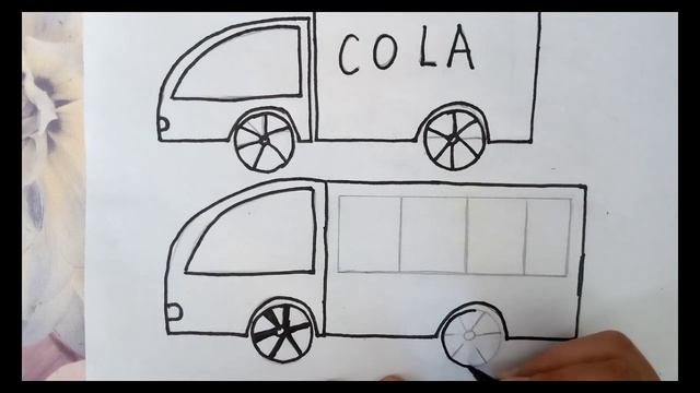 How to draw a car. Как рисовать газель и автобус. смотреть онлайн