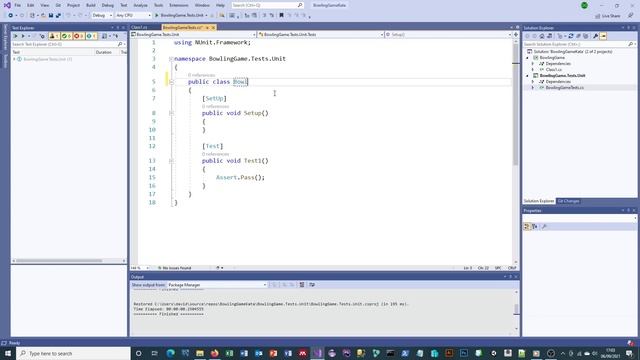 BowlingGame Kata in C# and VS2019 - First Commit смотреть онлайн