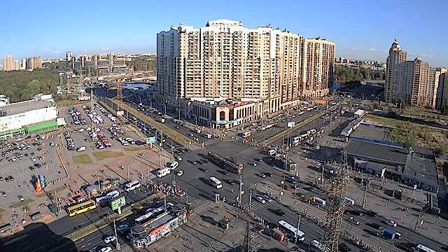 LIVE CAMERA Road crossing Russia. St.Petersburg Stadium panorama. Стадион Санкт-Петербург смотреть онлайн