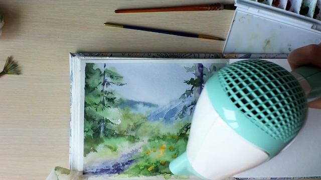 Как снимать малярный скотч с готовой работы + БОНУС пейзаж speed painting смотреть онлайн