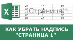 Как убрать Страница 1 в Excel