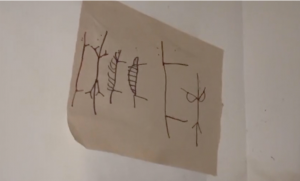 Девушка искала кота за диваном и обнаружила нанесенные на стену странные символы