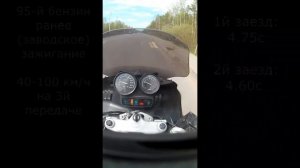 BMW R1100RS  Разгон на 95м и 100м бензине  Настройки зажигания