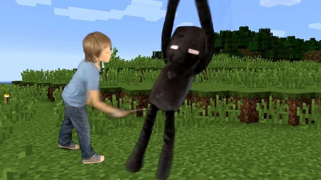 Прохождение майнкрафт в реальном мире! Битва с Эндермэн. смотреть онлайн