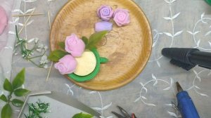 Собираю букет из мыла в мыльной чашке