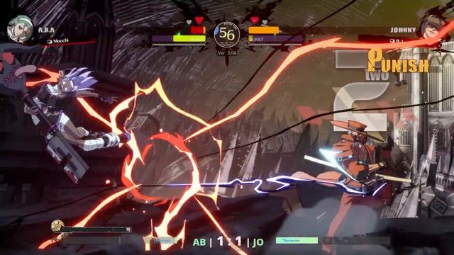 GGST ▰ Mocchi (DAY 1 A.B.A) vs B.J (Johnny). High Level Gameplay