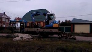 Хитачи hitachi ex 55 перевозка на Митсубиси Фусо 5т, Mitsubishi Fuso