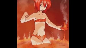 Купание девушек в лаве