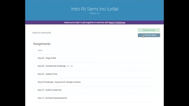 MathClassroomCoding | Repl.it Classroom 3 - Copy Classes and Assignments смотреть онлайн