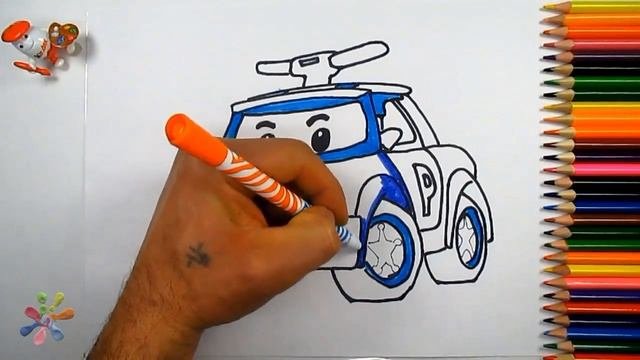 Robocar Poli.Coloring For Kids.Робокар Поли.