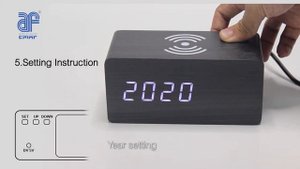 Best Wooden LED Clock With Wireless Charging&Setting Guide