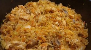 #Тушеная #капуста с #грибами и #мясом. Очень вкусно !?