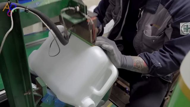 Plastic Container Manufacturing Process. Polyethylene Mass Production Factory in Korea
