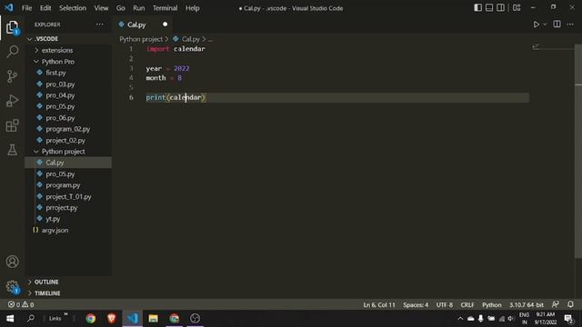 Making a Calendar by using Python смотреть онлайн