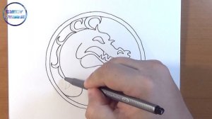 How to draw MORTAL KOMBAT Logo, Как нарисовать логотип Мортал Комбат