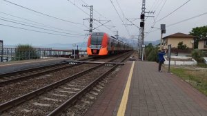 РЖД Электропоезд ЭС1 Ласточка сообщением Краснодар - Роза Хутор Адлер Сочи