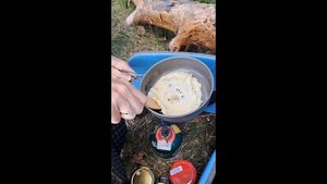 Блины в походных условиях на титановой сковородке Naturehike