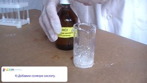 Эксперимент №3. Растворение мела (CaCO3 + 2HCl = CaCl2 + H2O + CO2↑)
