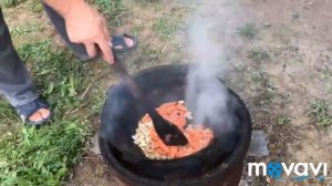 Оленина в казане.