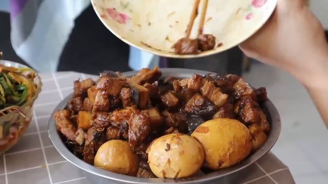 20斤五花肉，阿强做“把子肉”，色泽红润肥而不腻大口吃过瘾｜Mukbang【cram阿强】