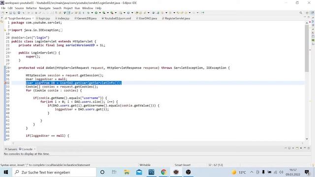 Java EE Login Servlet erstellen - mit Datenbankabfrage | Java EE Tutorial deutsch
