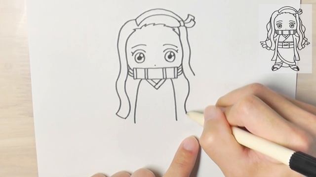 How to draw Nezuko Kamado chibi | Demon Slayer смотреть онлайн