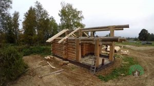 Крыша на сруб бани. Устройство уникальной кровли. Баня из бревна