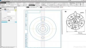 Видеоурок 014. Создание чертежа в КОМПАСЕ-3D V18.1. Фланец на формате А4.