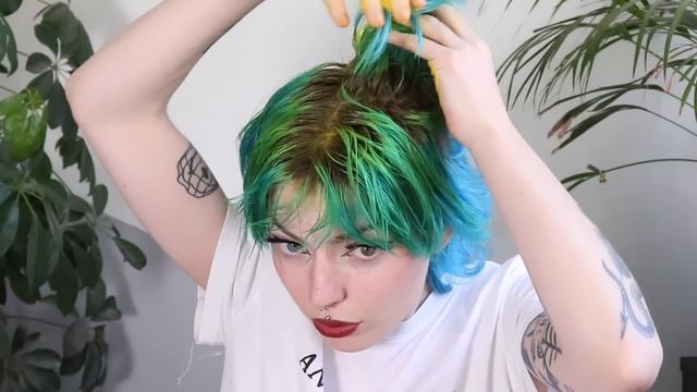 can i get GREEN hair by dyeing it YELLOW?? *an experiment* смотреть онлайн