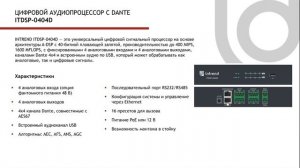 1. Обзор аудиопроцессоров Intrend ITDSP