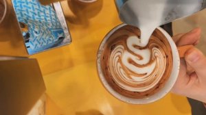 Amazing Cappuccino Latte art by Barista Joy, Cafe vlog, Milk steaming, Barista skills