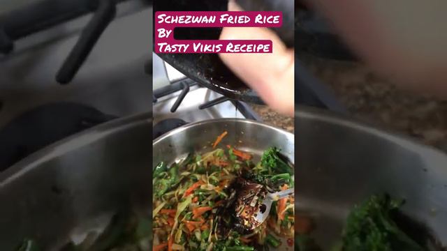 Schezwan Fried Rice with simple veggies & onion,garlic,ginger,red chili and soy sauce