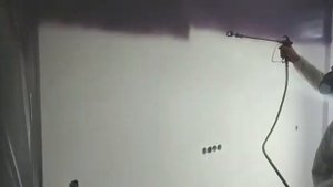 Безвоздушная Покраска стен в комнате в фиолетовый цвет окрасочным аппаратом #Yokiji 120, #ремонт